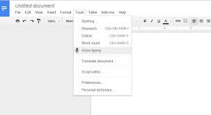 Google Docs, Voice Typing, 
