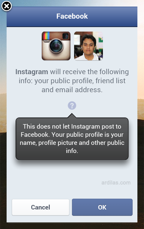 Sentuh tombol Ok - Bagaimana Cara Mendaftar/Membuat Akun Di Instagram
