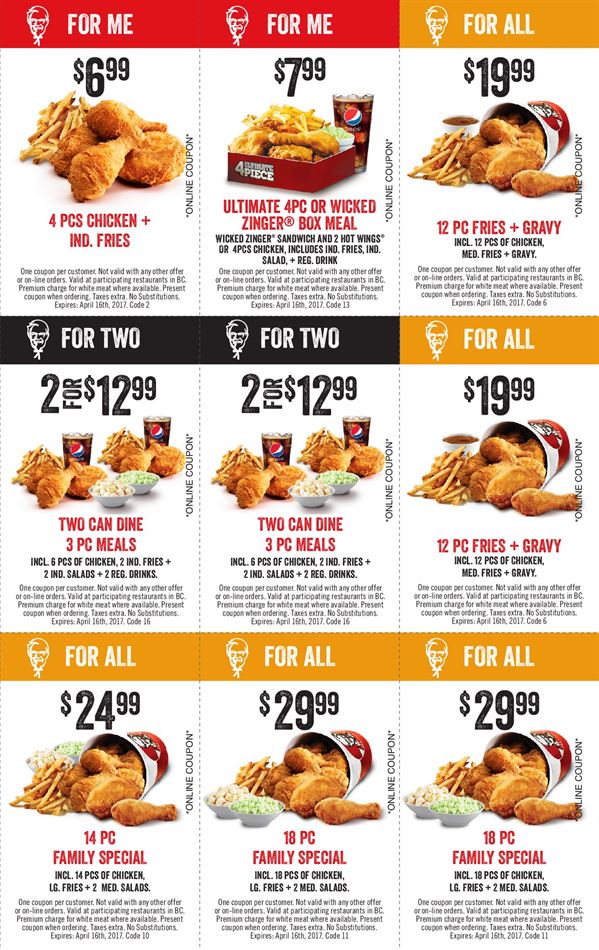 Kentucky fried chicken wings coupons