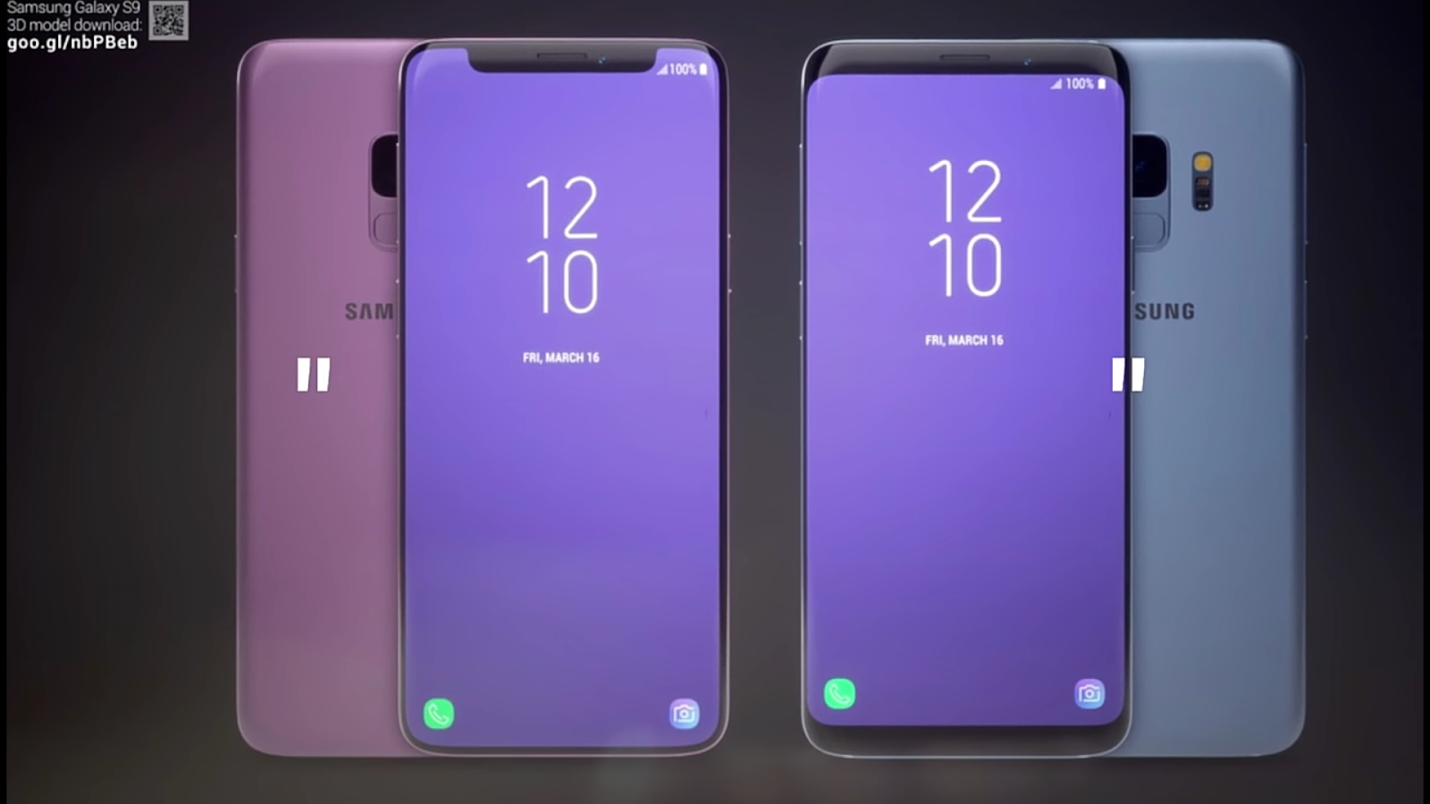 Side by Side - notch galaxy s9 and the standard s9