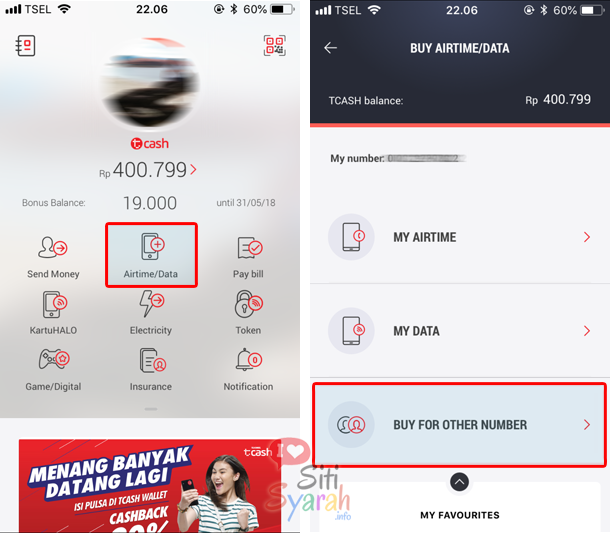 apakah tcash bisa mengisi pulsa operator lain