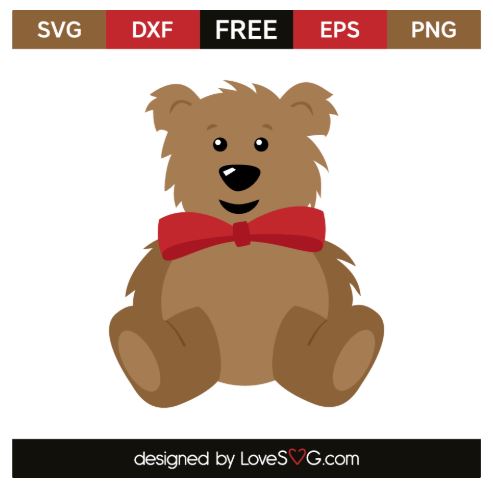 Free Teddy Bear SVG, PNG, EPS & DXF by Caluya Design