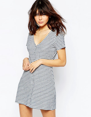Gingham button through playsuit, $40.44 from ASOS