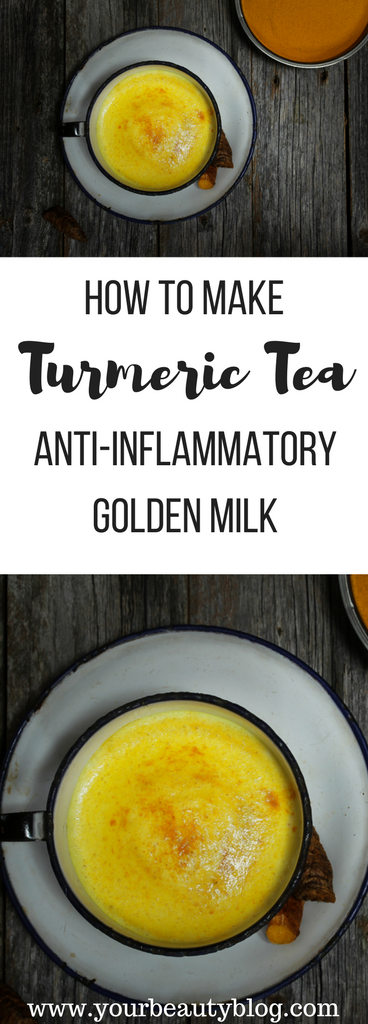 Easy anti-inflammatory turmeric tea also called golden milk.