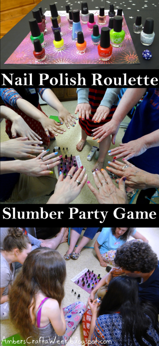Amber's Craft a Week Blog Nail Polish Roulette Slumber Party Game