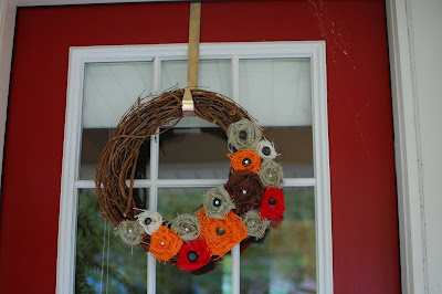 Fall Wreath ideas include my favorite Fall Wreath with Twisted Fabric Flowers!  This is super easy and oh so cheap!  It includes a step by step tutorial!