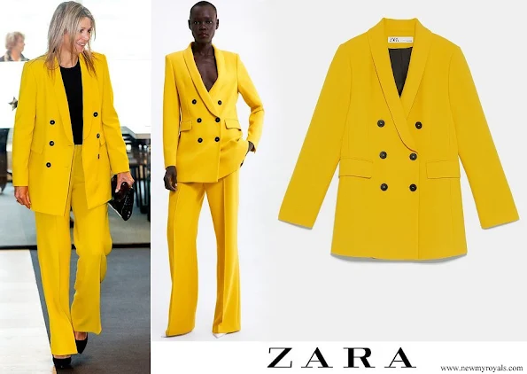 Queen Maxima wore Zara double breasted blazer and trousers