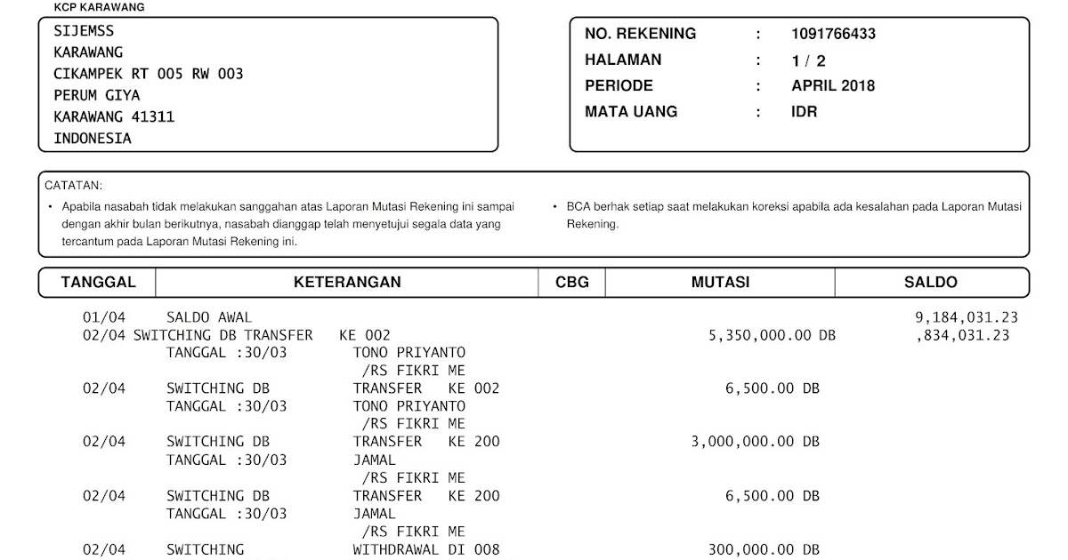 Contoh Rekening Koran 3 Bulan Terakhir Derivbinary Com<script async src=