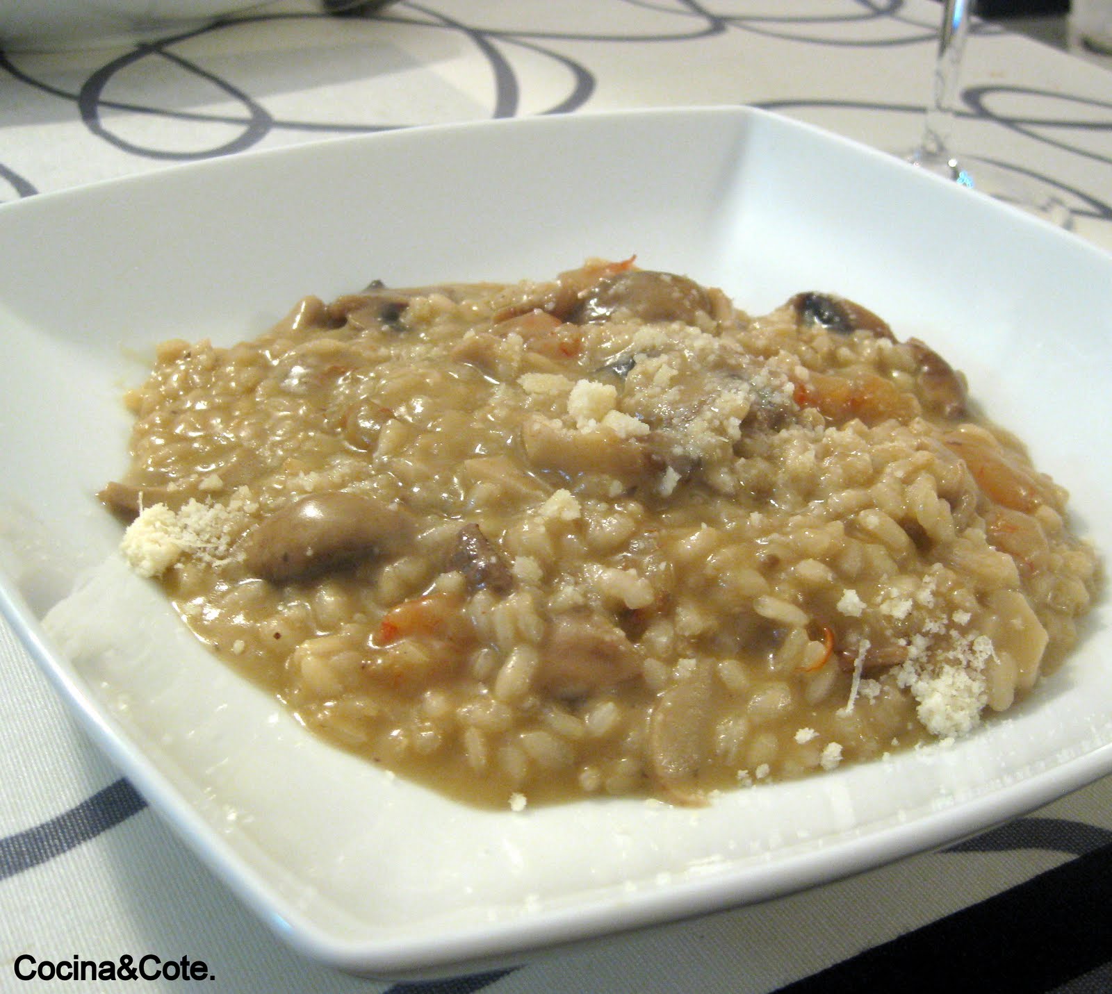 Cocina & Cote Risotto de setas y gambas.