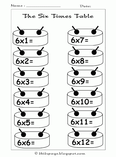 Multiplication X6 Worksheets