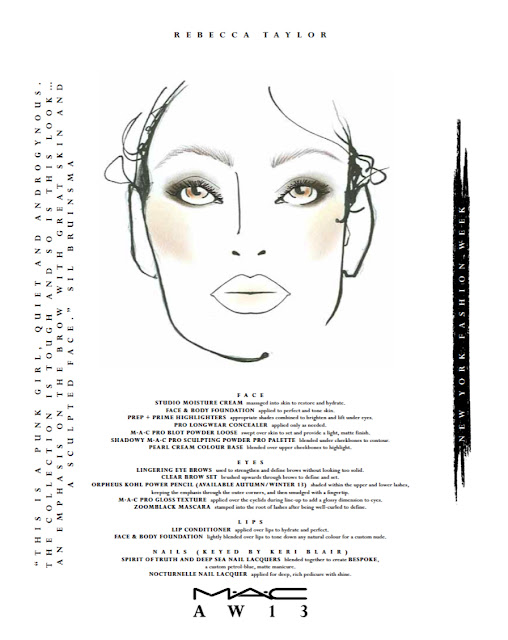 MAC NYFW AW'13 Daily Face Chart Reports For Saturday, February 9th ...