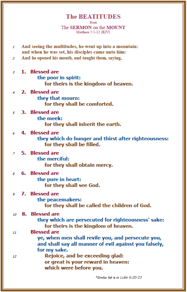 6 Best Images Of Beatitudes Printable Pdf Matthew 5 Beatitudes - Vrogue