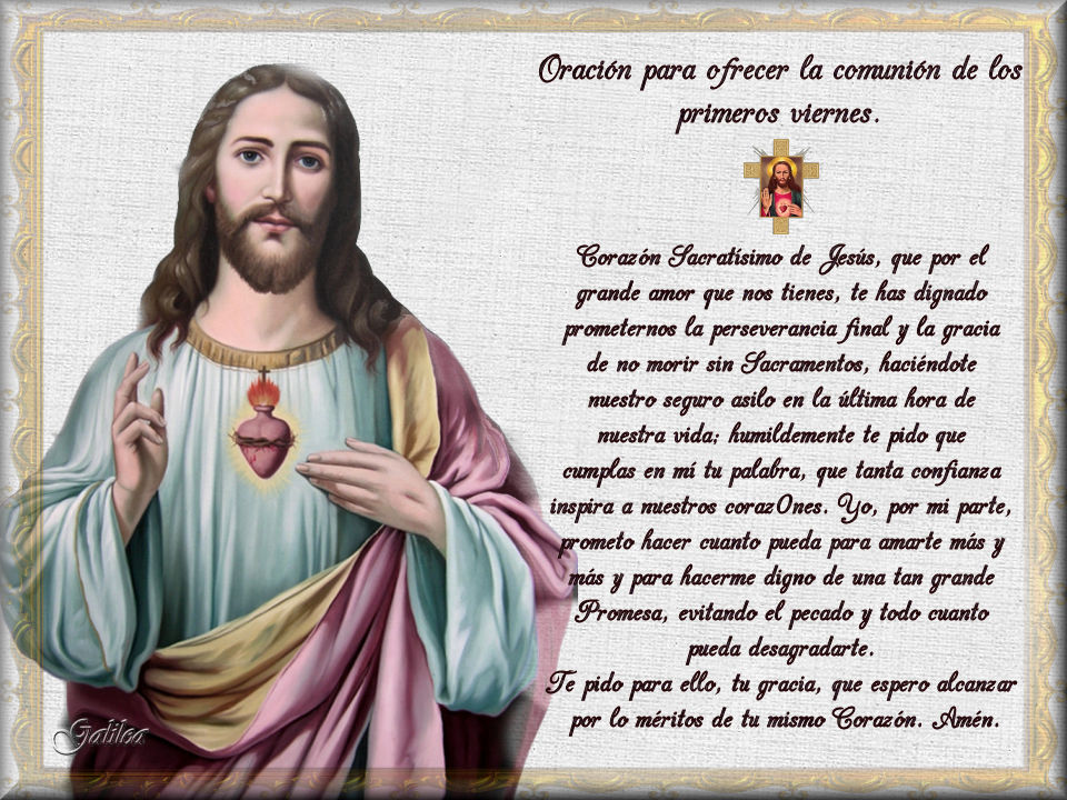Corazón de Jesús en Vos Confío Oración para ofrecer la comunión de los