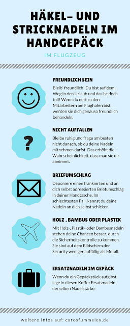 Dürfen Häkel- und Stricknadeln mit ins Handgepäck im Flugzeug? Diese Frage beantworte ich dir in meinem Blogpost, damit du auf deine nächste Reise vorbereitet bist. Dürfen Häkel- und Stricknadeln mit ins Handgepäck im Flugzeug? Diese Frage beantworte ich dir in meinem Blogpost, damit du auf deine nächste Reise vorbereitet bist.