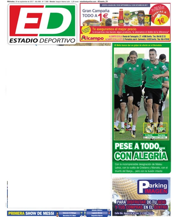 Betis, Estadio Deportivo: "Pese a todo... con alegría"