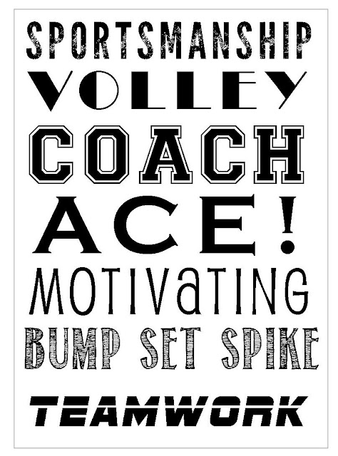 Volleyball Subway Art printable