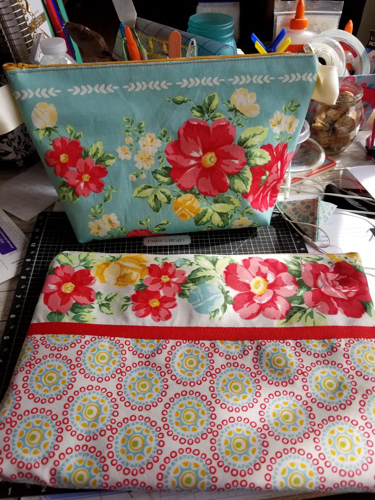 Ink It, Stamp It Zipper bags made from Placemats