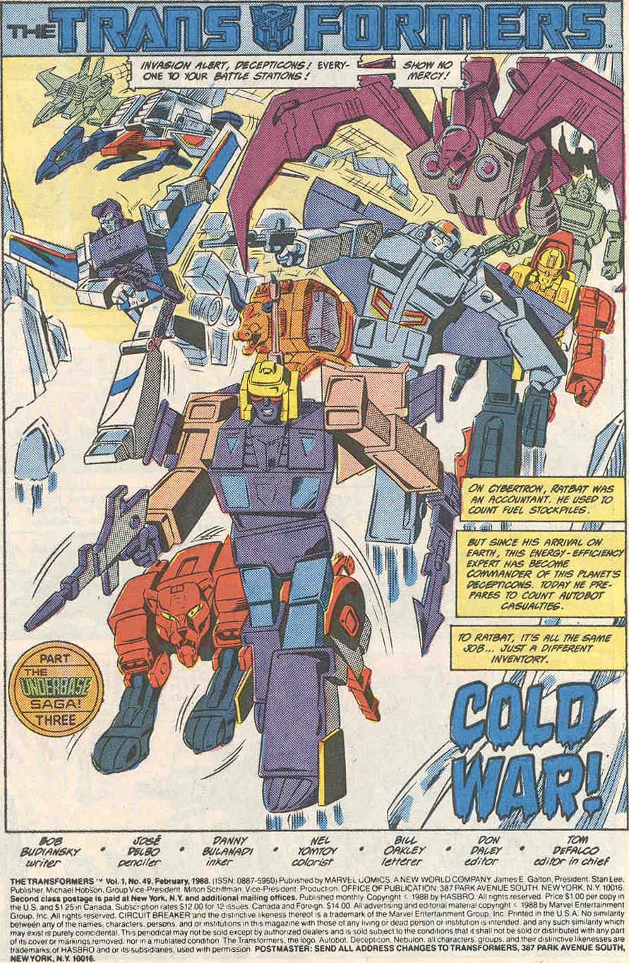 Read online The Transformers (1984) comic -  Issue #49 - 2