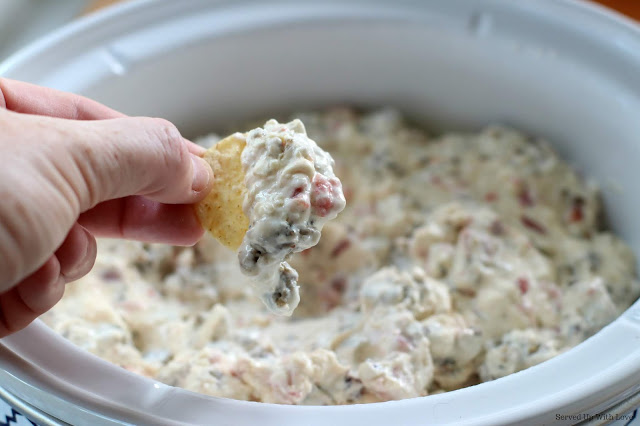 Easy Crock Pot Sausage Dip recipe from Served Up With Love