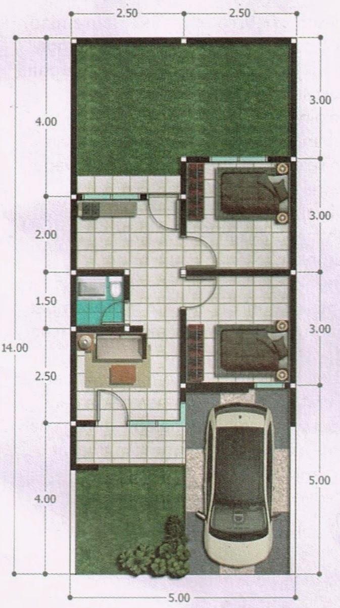 67 Desain Rumah Minimalis Ukuran 5x20 Terbaru Modern Denah Luas