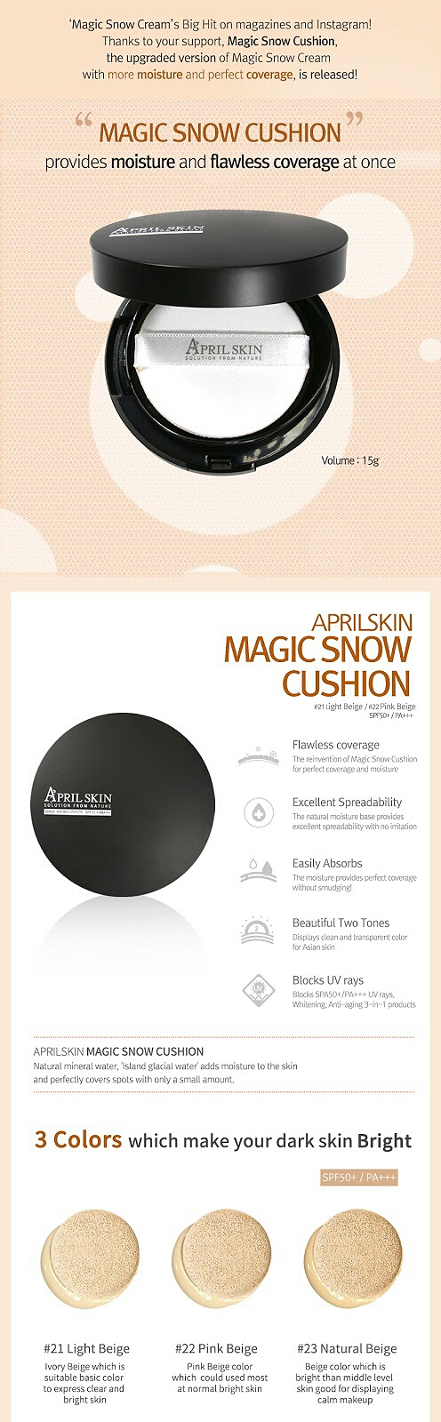 Astoldbybia A Beauty Blog Review April Skin Magic Snow Cushion Spf 50 Pa Natural Beige