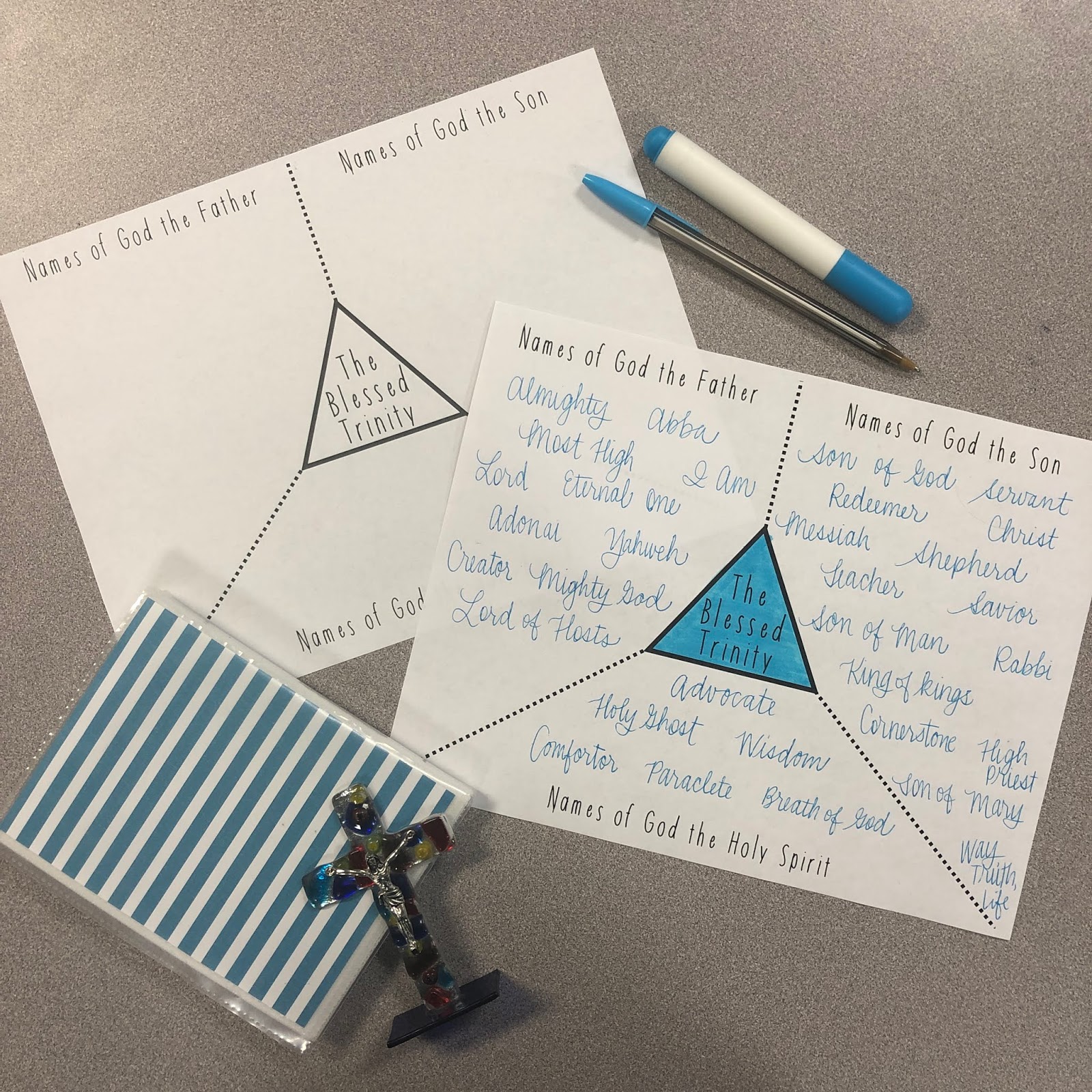 Look to Him and be Radiant Names of God The Blessed Trinity Graphic