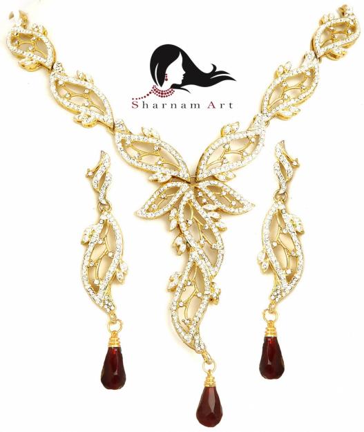 FARHANA JEWELLERY COLLECTION WORLD Sharnam Art Jewellery Necklace Set5786