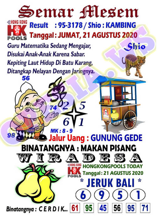 Syair Hk Jumat 21 Agustus 2020 Royal Syair