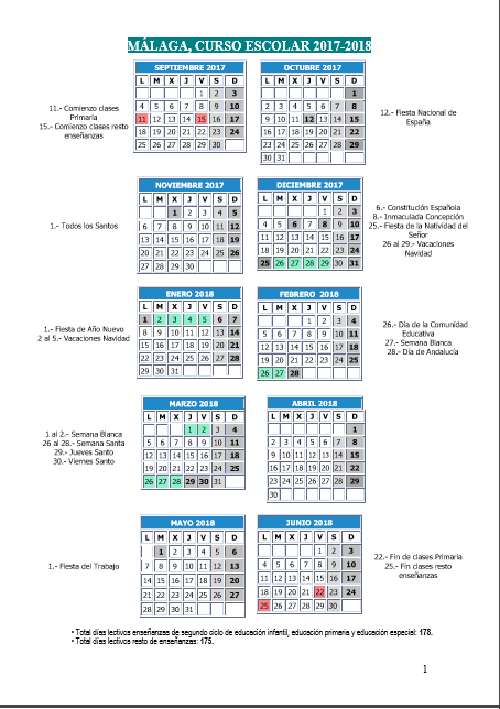 Calendario escolar 2017_2018