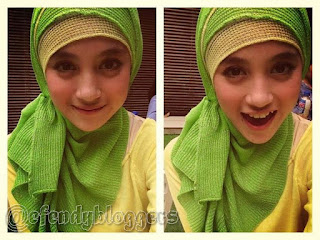 Nabilah JKT48 Pakai Jilbab Hijau