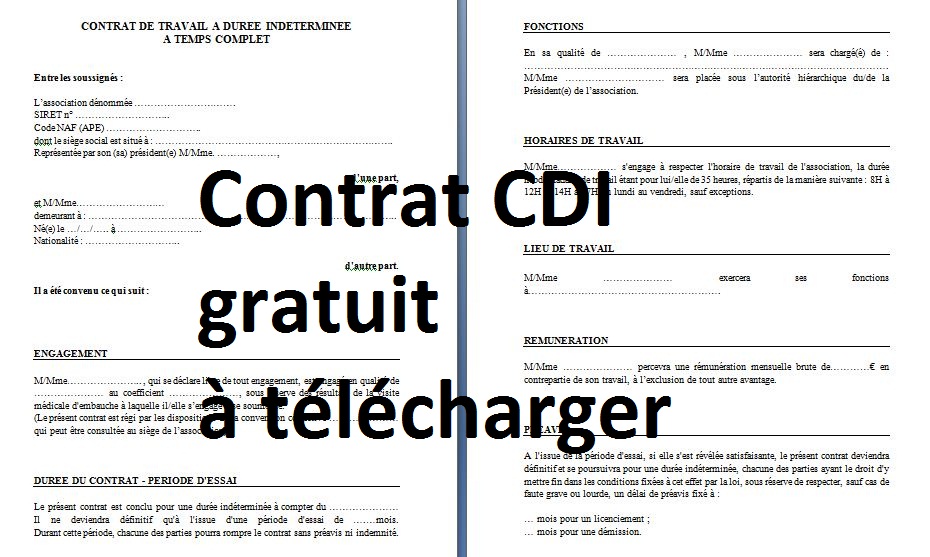 exemple de contrat de travail pdf