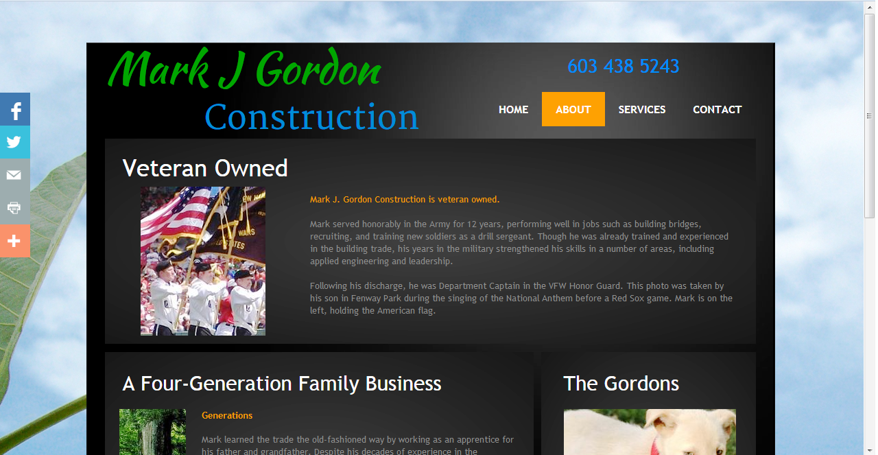 NH Construction Mark J Gordon Construction's New Online Home