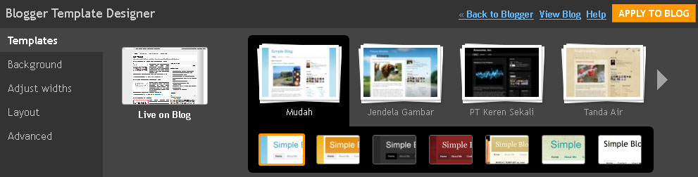 Cara Mengganti Template di Blogger