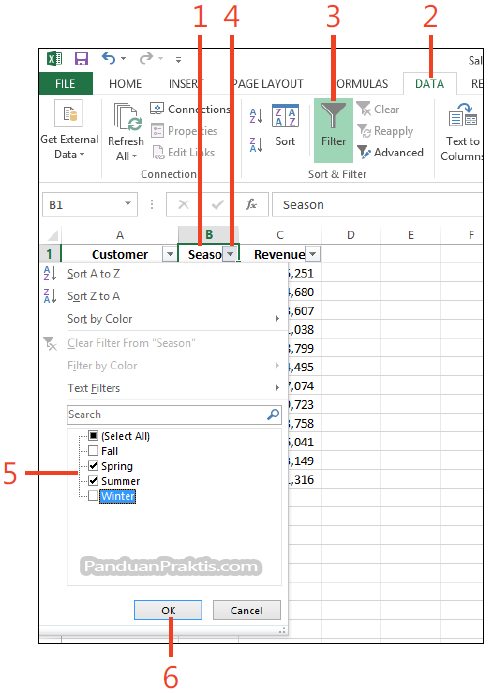 Cara Memfilter Data Menggunakan AutoFilter Di Excel 2013