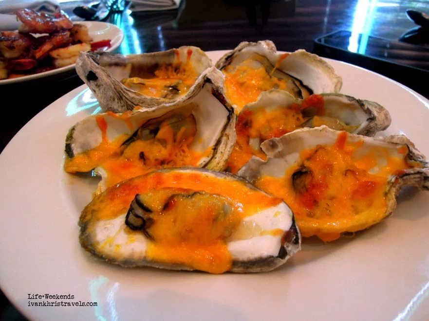 Baked oysters at New World Hotel's Cafe 1228