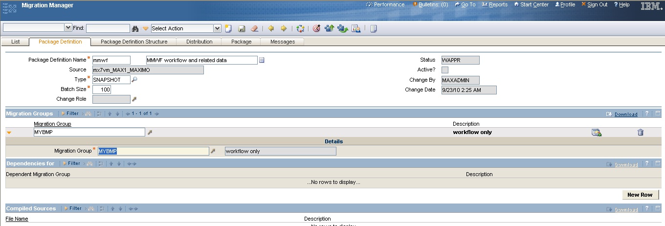 Maximo: Migration scenario: Migration of business process workflow data