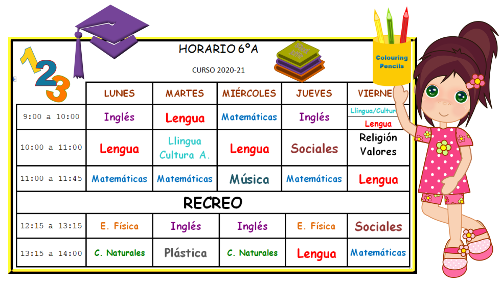 Horario de 6ºA