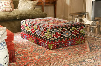 large storage ottoman, lovely fabric