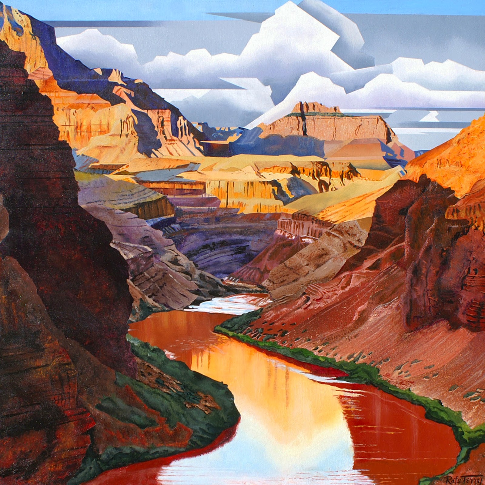 Contemporary Southwest  Landscapes and Flowers: "Colorado River Reflections"