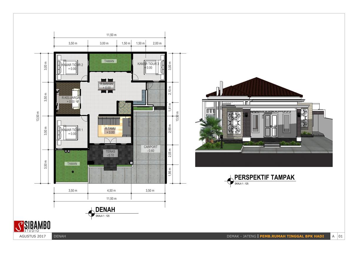 Denah Rumah Minimalis Ukuran 7x7 | Top Rumah