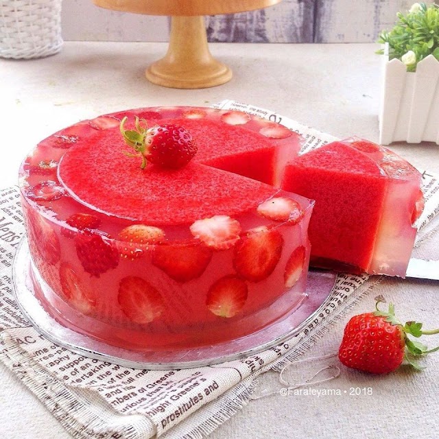 Resep Pudding - Pudding Lumut Strawberry@faraleyama