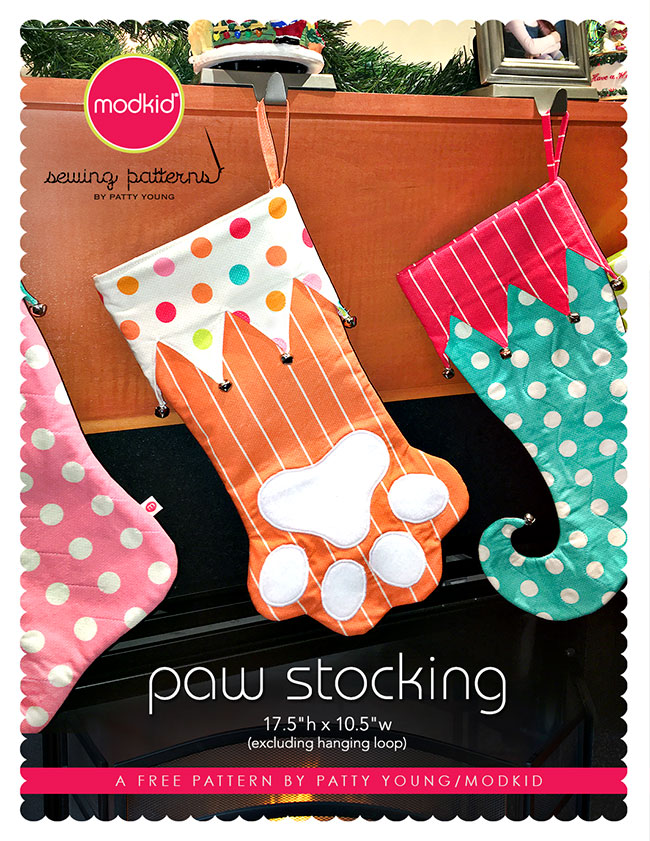 MODKIDBOUTIQUE Free Paw Stocking Pattern modkidboutique-free-paw-stocking-pattern