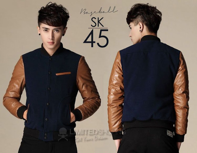 limited shoping sk45 jaket baseball slimfit jacket