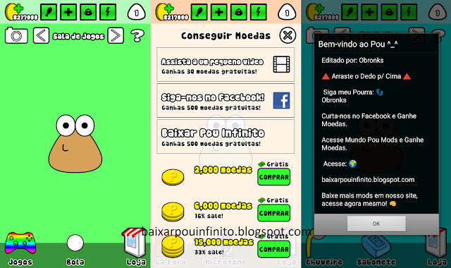 Pou Infinito v1.4.72 APK MOD Pou com moedas infinitas, pou mod infinito