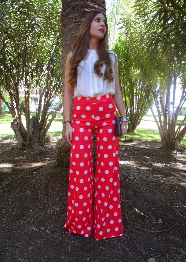 Polka dots palazzo pants