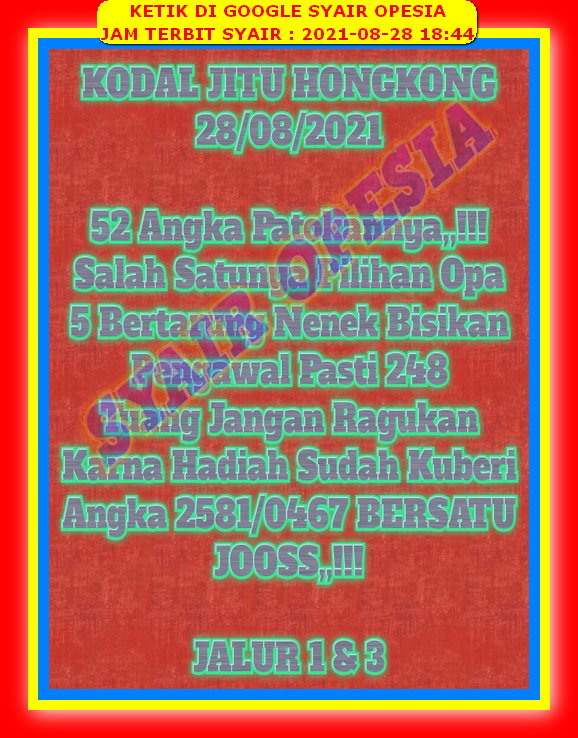 1 New Message Kode Syair Hongkong 28 Agustus 2021 Forum Syair Togel Hongkong Singapura Sydney