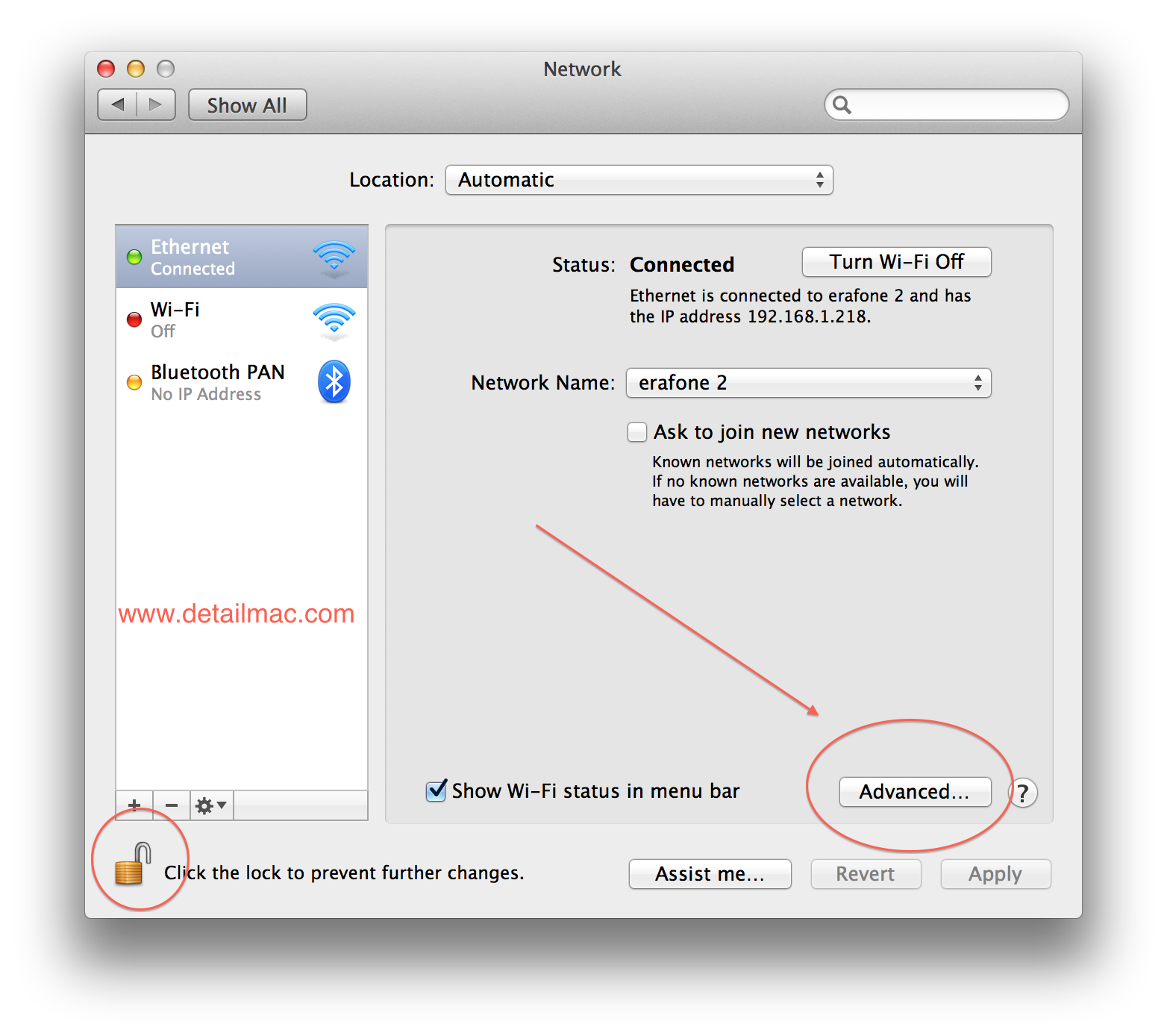 Macbook cara setting ip address di macbook