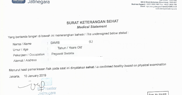 Proses Membuat Surat Keterangan Sehat Di Rs Premier