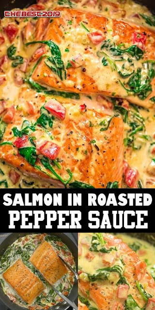 #recipe #food #family #Healthy #SALMON #IN #ROASTED #PEPPER #SAUCE ...