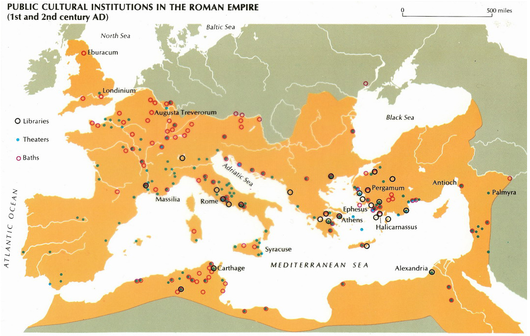 Theaters, Libraries and Baths in the Roman Empire Theaters, Libraries and Baths in the Roman Empire